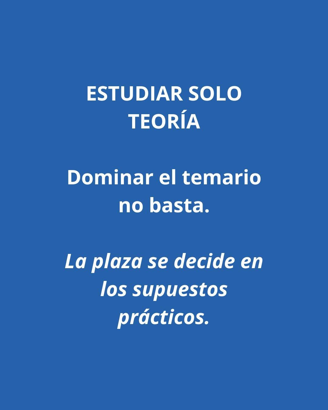 Imagen de Instagram sobre estudiar solo teoría en la oposición de agente medioambiental