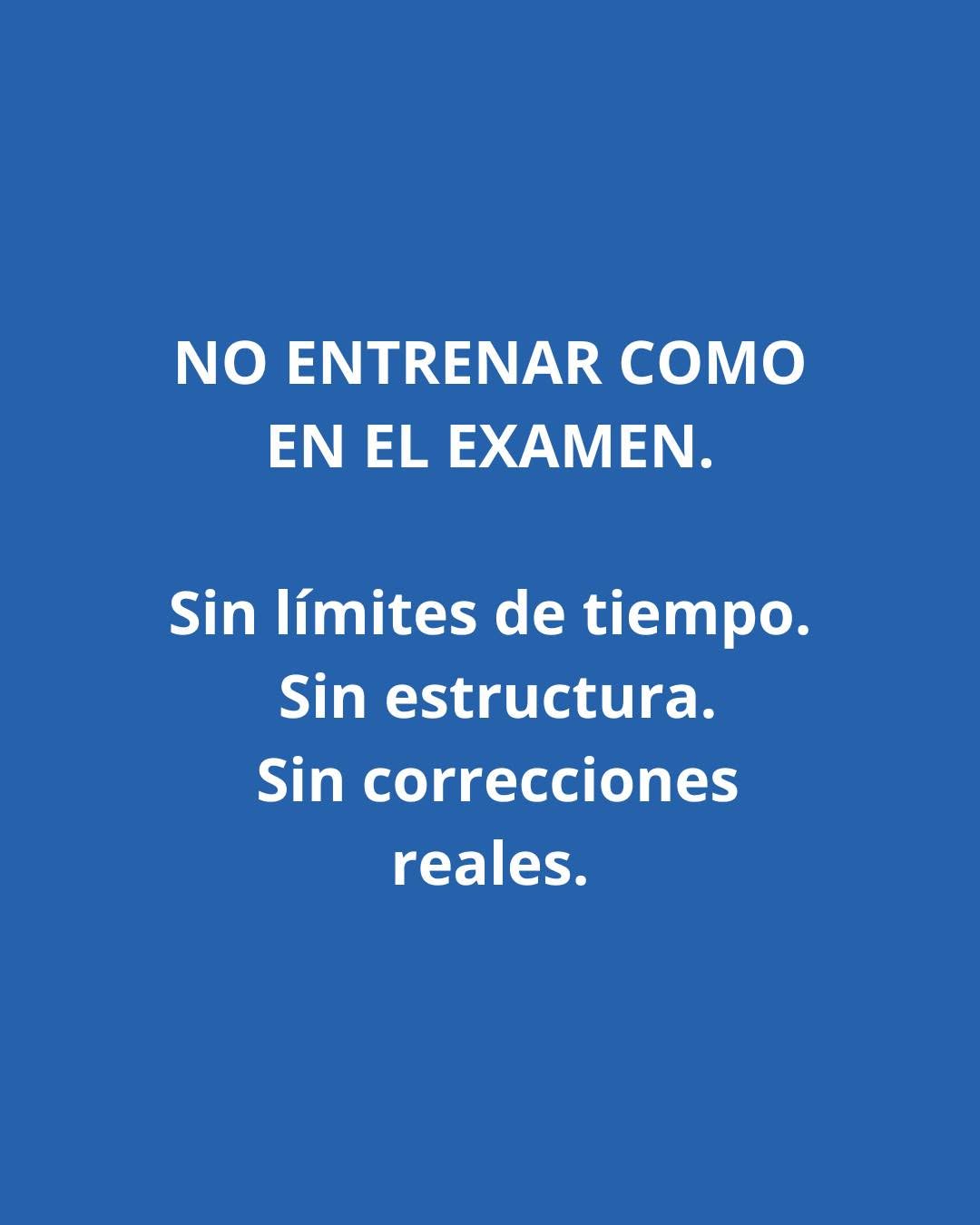 Imagen de Instagram sobre entrenar como en el examen real en la oposición de agente medioambiental