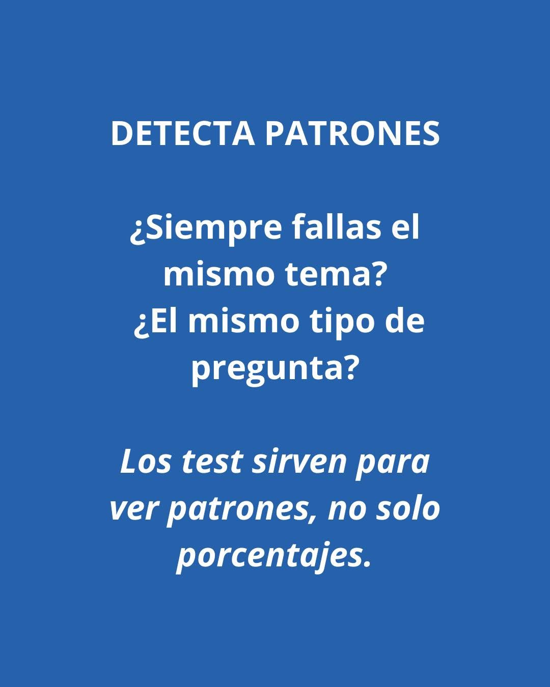 Imagen de Instagram sobre detectar patrones en los errores de los test