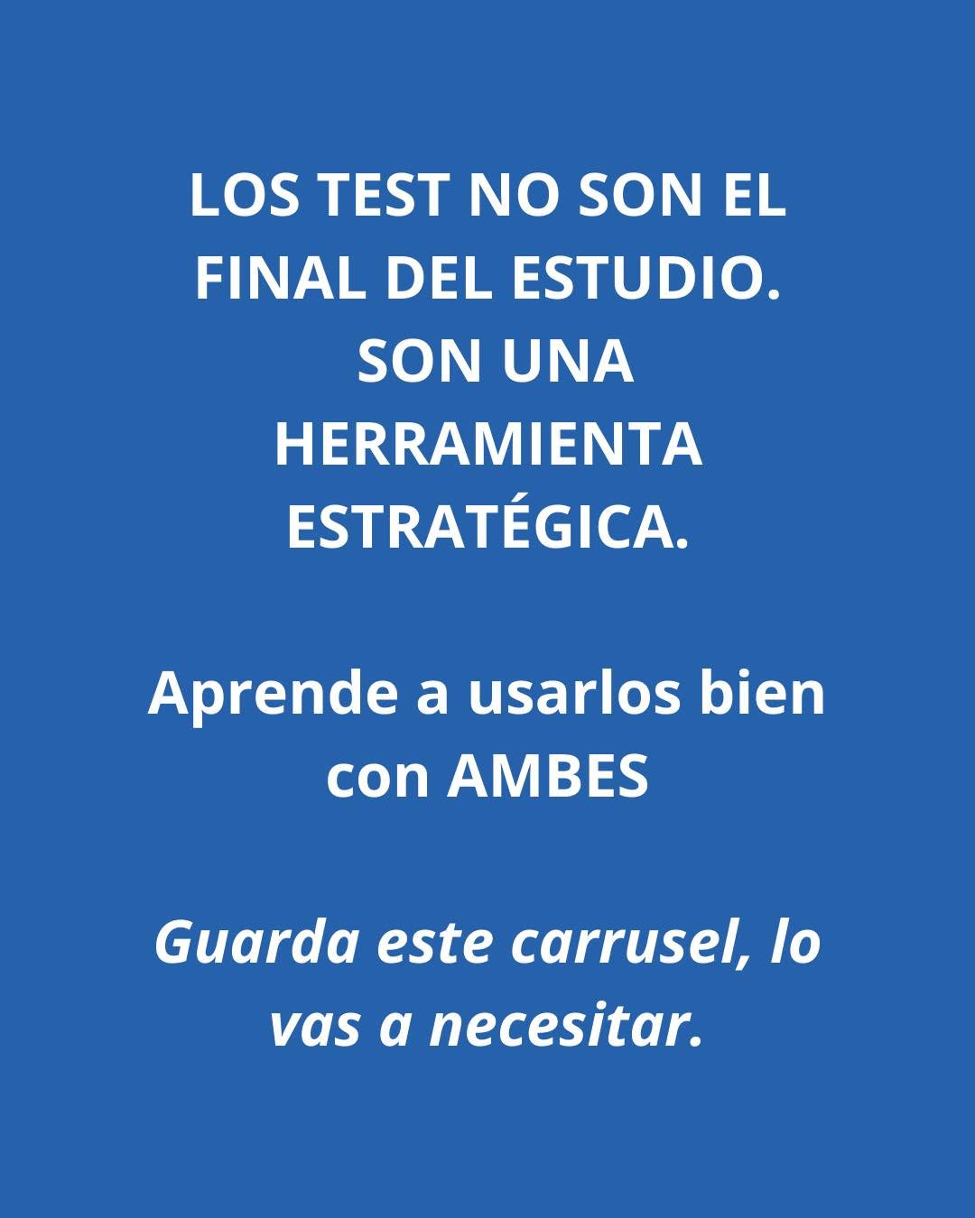 Imagen de Instagram sobre usar los test como herramienta estratégica en la oposición