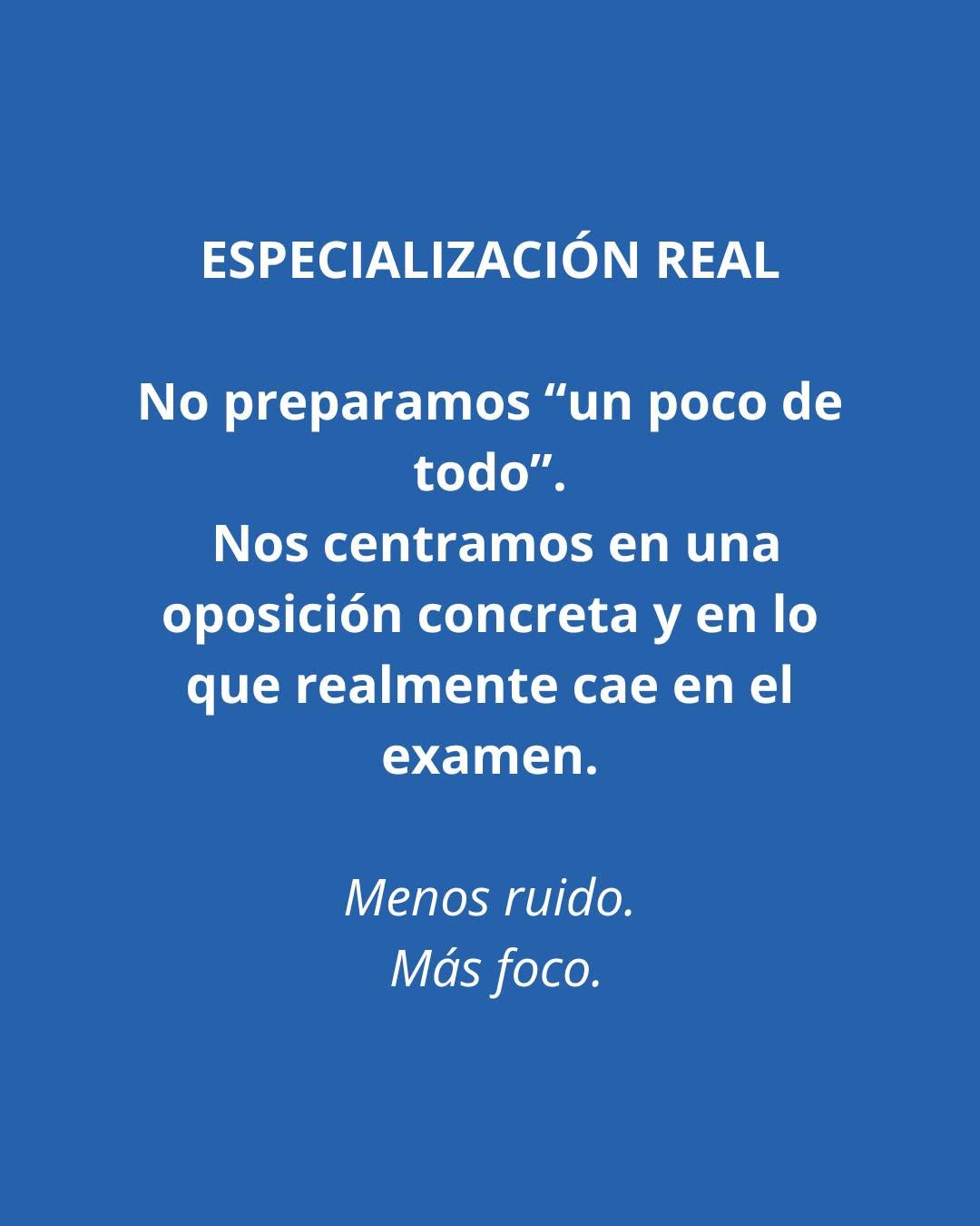 Imagen de Instagram sobre especialización real en la preparación de la oposición de agente medioambiental
