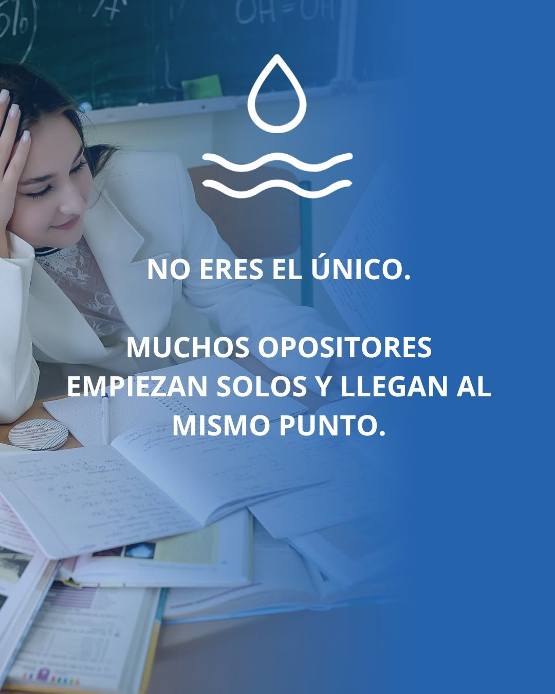 Imagen de Instagram sobre opositores que empiezan solos y se estancan en la preparación